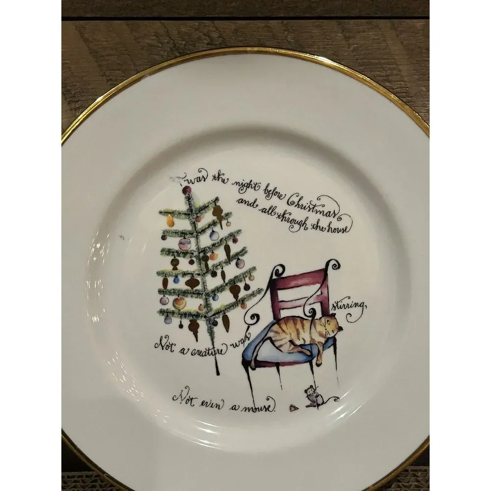 Not even a Mouse Dessert Plates Rosanna Night Before Christmas‎ 8